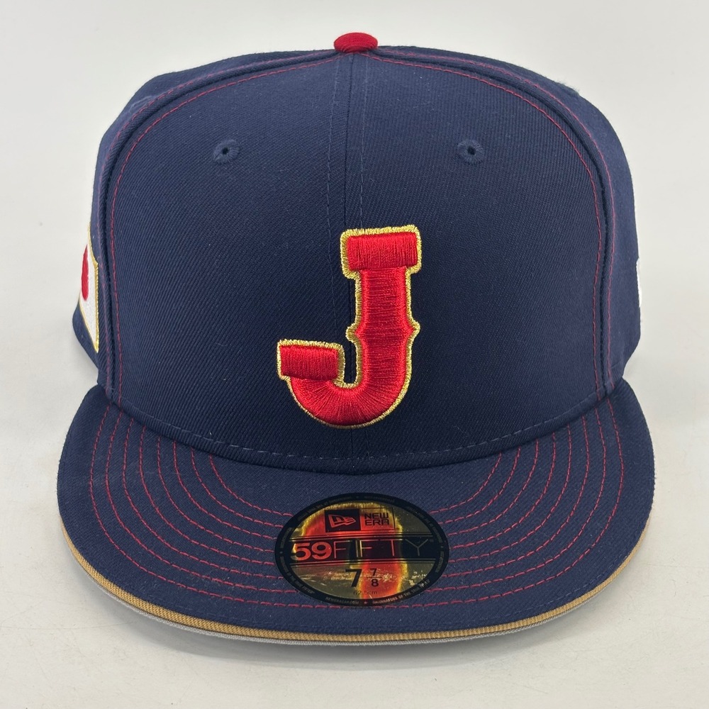 New Era 59FIFTY Team Japan WBC Hat Mens 7 7/8 Navy Red Fitted New With Tags